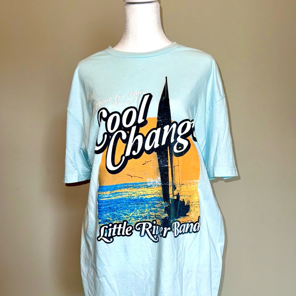 Little River Band Cool Change Next Level Apparel Light Blue Graphic Tee. Size XL